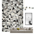 Tapis patchwork gris en cuir en cuir en cuir gris